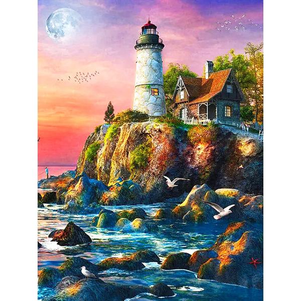 DIY Diamond Painting Lighthouse Cross Stitch Scenery Diamond Embroidery Seaside 5D New Arrival Mosaic Kits Home Decor