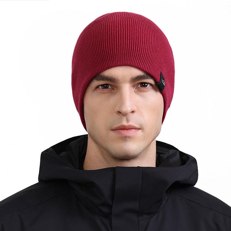 Autumn Winter Thin Knitted Hat High Elastic Big Head Circumference Men's Cold-Proof Ear Protection Cap Windproof Cap