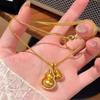 Wei Xue Vergoldete drehbare Kürbis-Anhänger Halskette mit Diamanten - Elegantes Geschenk für Freundin