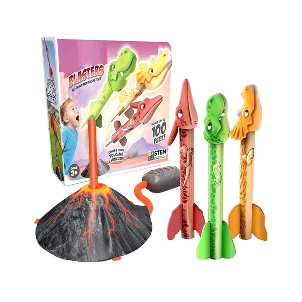 Dino Blasters Rocket For Kids Up To 100 Ft. Birthday Gift, For Boys & Girls Age 3 4 5 6 Years Old Outdoor Toys, Family Fun, Dinosaur Toy