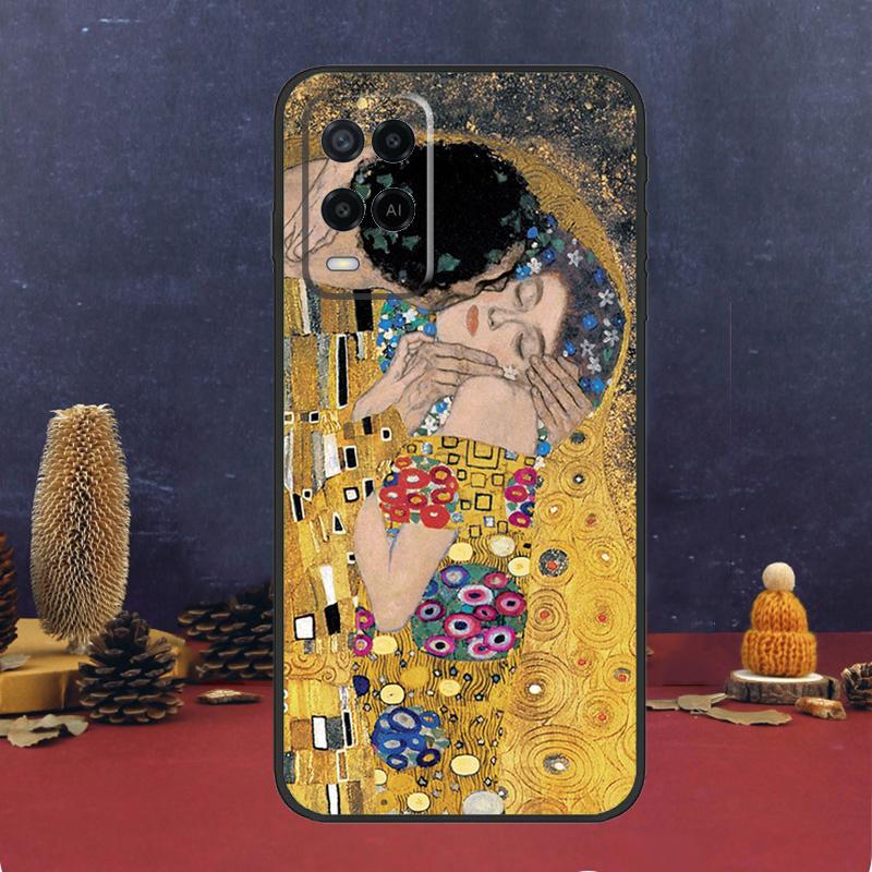 The Kiss Gustav Klimt Painting Case For Oppo A16 A76 A96 A17 A57 A40 A60 A80 A98 A58 A78 A18 A38 A54 A74 A94 A15 A5 A6 Pro