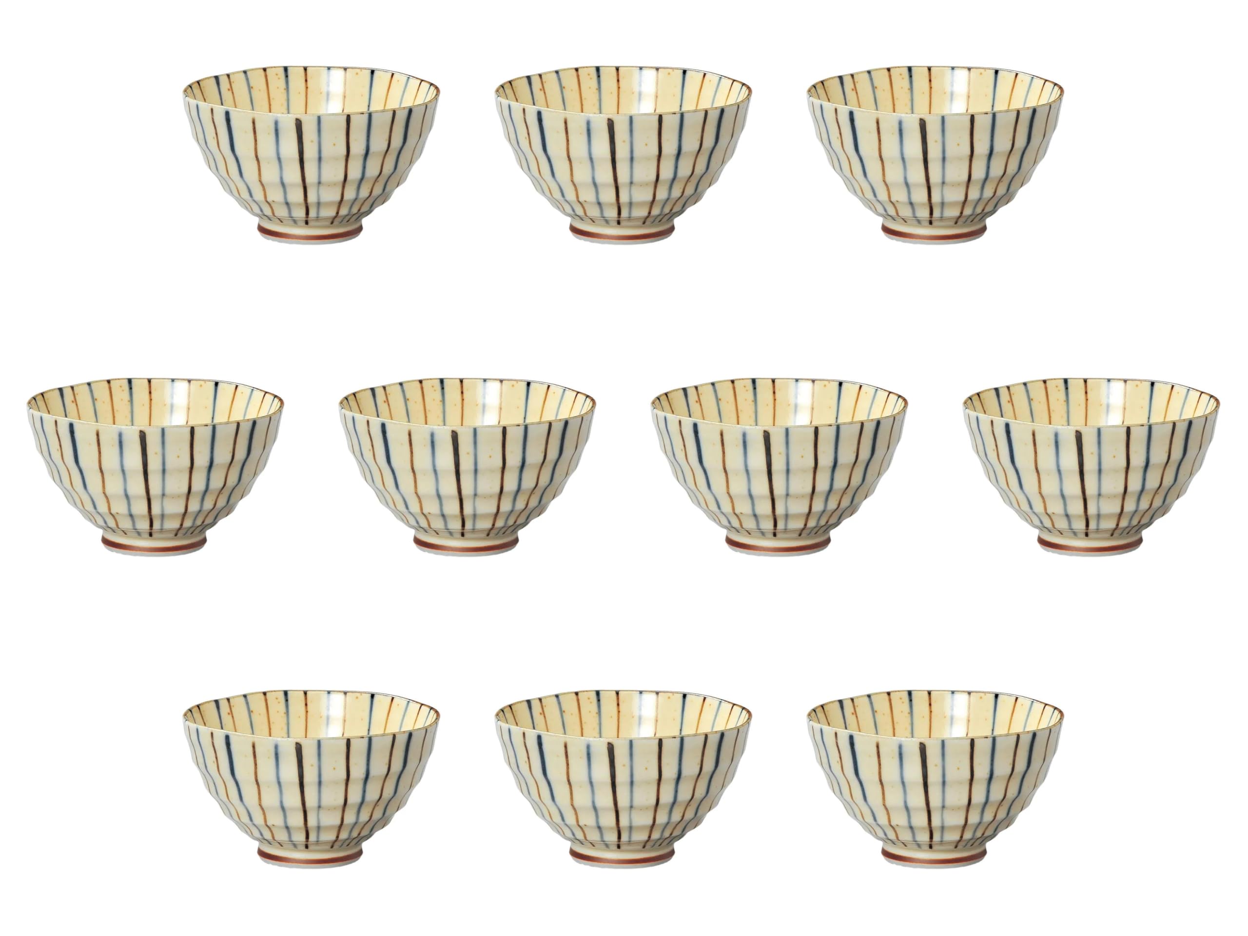 

Set of 10 Uchigai Tokusa Chazuke Bowls x Chazuke Bowls Setomonohonpo [13 7.6 cm]