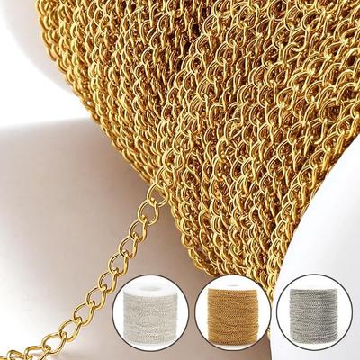 Catena di rame da 1 metro con coda per fai da te, collana, bracciale, orecchini, gioielli, accessori artigianali