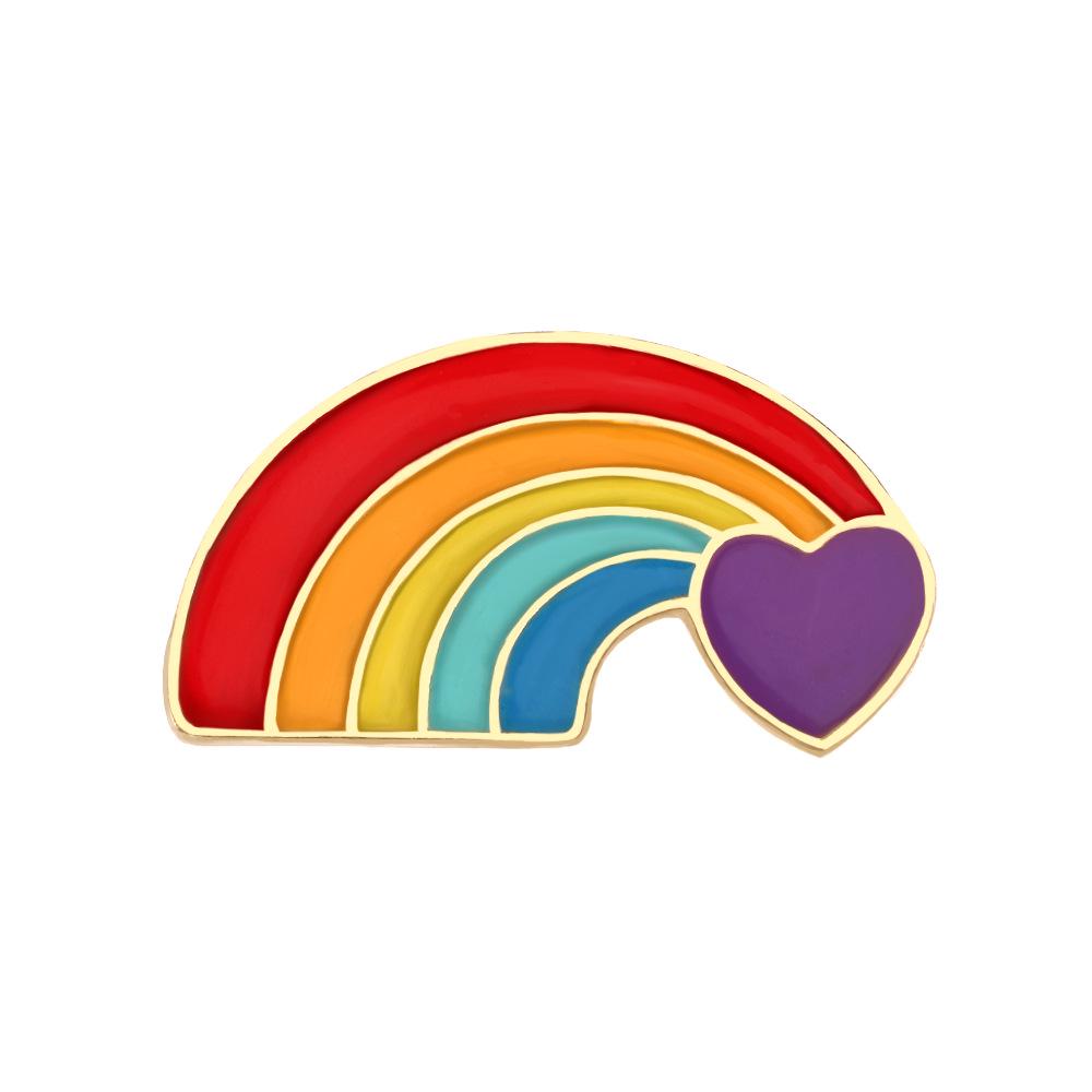 Creative Six-Color Rainbow Bridge Brooch & Enamel Pin Badge for Denim Bags