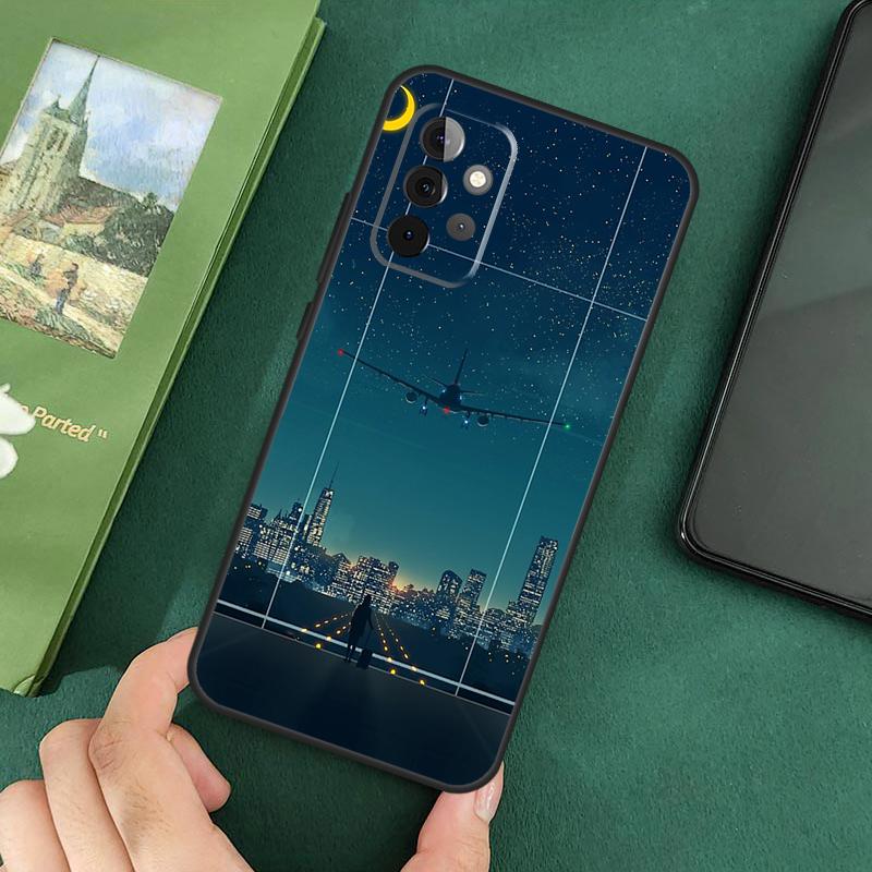 Airplane Aircraft Soft Cover For Samsung Galaxy A54 A53 A73 A13 A71 A51 A14 A52 A32 A12 A22 A52S Back Case