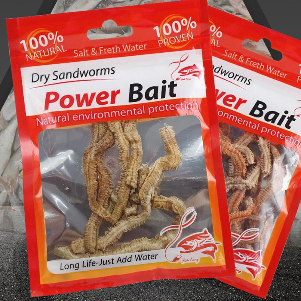 1-10pcs Dry Sandworms Fishing Lures Lifelike Dry Lugworm Sandworms Artificial Sea Worms for Saltwater and Freshwater Fishing