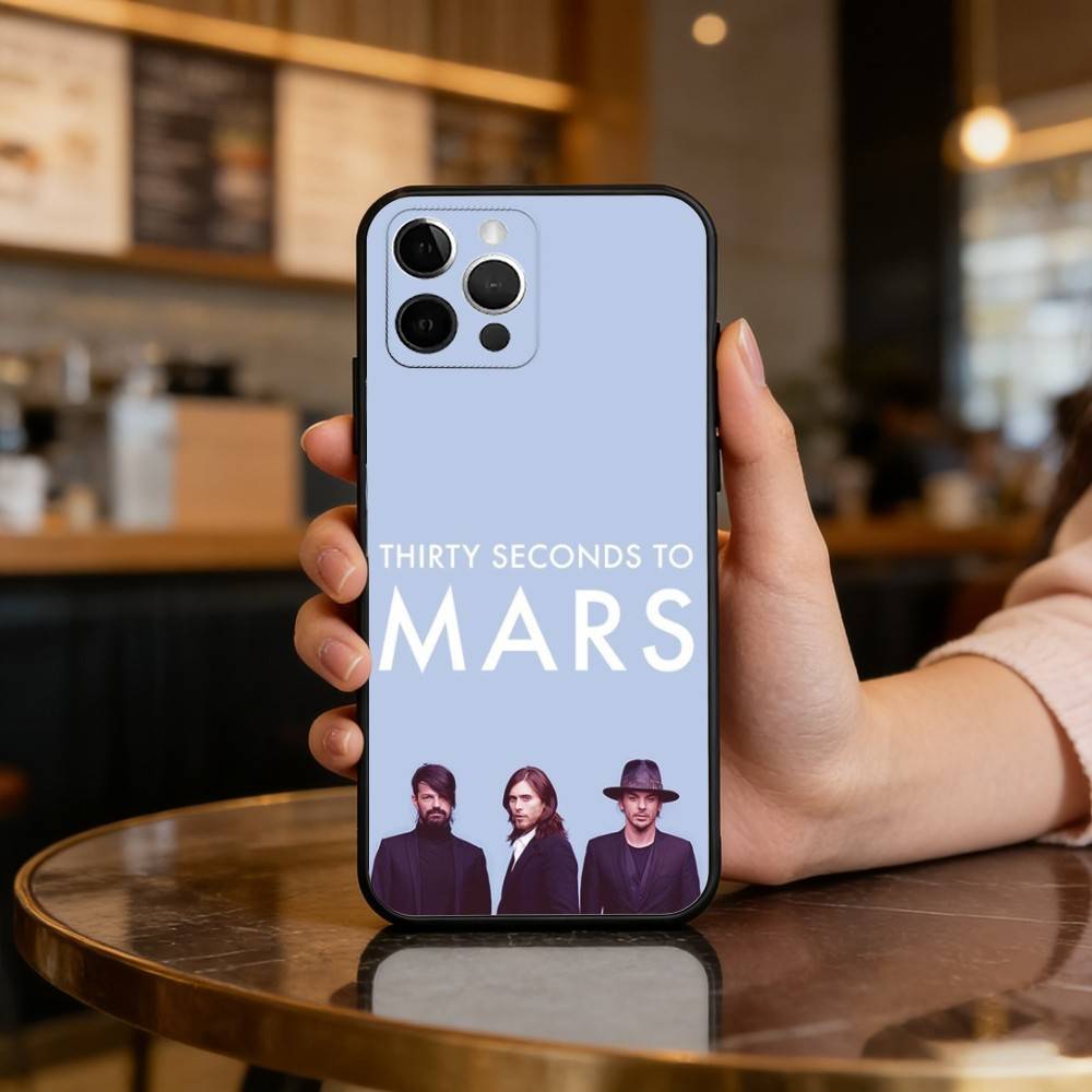 

30 S-Seconds T-To M-Mars Soft Silicone Black Cover,Phone Case For iPhone 17,16,15,14,13,12,11 Plus,Pro Max,XS iPhone16plus