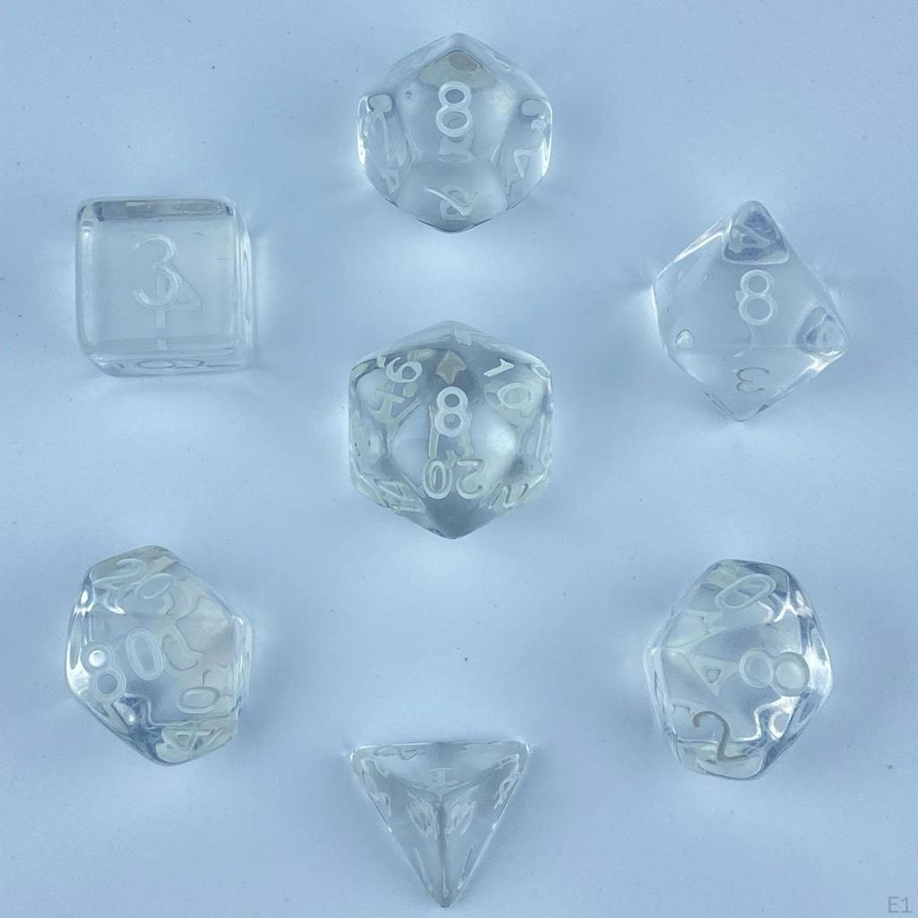 Acrylic Polyhedral Dice Set With Storage Bag Multicolor Multiple For Board Games