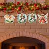 36/12pcs Wooden Christmas Angel Pendants Cartoon Vintage Angels Xmas Tree Hanging Pendant Holiday Party Decor Home Ornaments