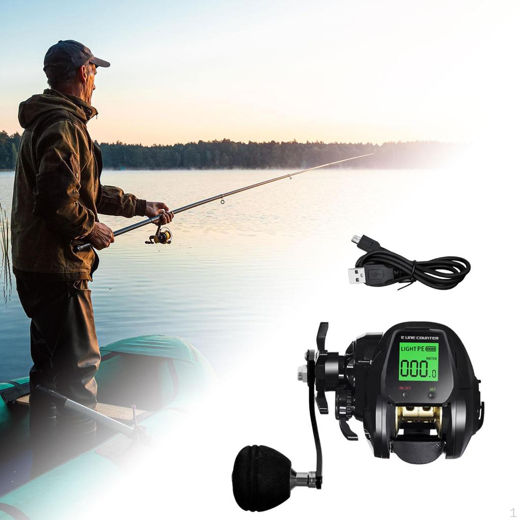 7.2:1 Elektronisk fiskerulle, Smart Lättviktig, Vattentät, USB-uppladdningsbar.