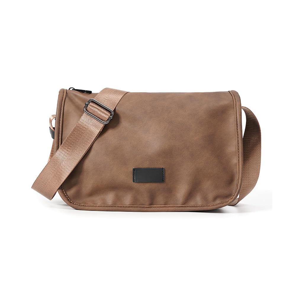 

Whatna Leather Crossbody Chest Thick PU Leather Messenger Horizontal Fits iPad Perfect for and Cycling Men s One-Shoulder Bag, Bag, Bag, Bag, Design,