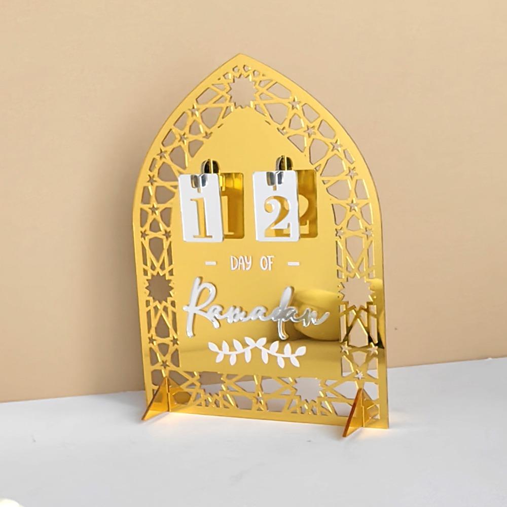 Acrylic Ramadan Countdown Calendar Mirror Surface Eid Mubarak Decoration  Eid Al-Fitr
