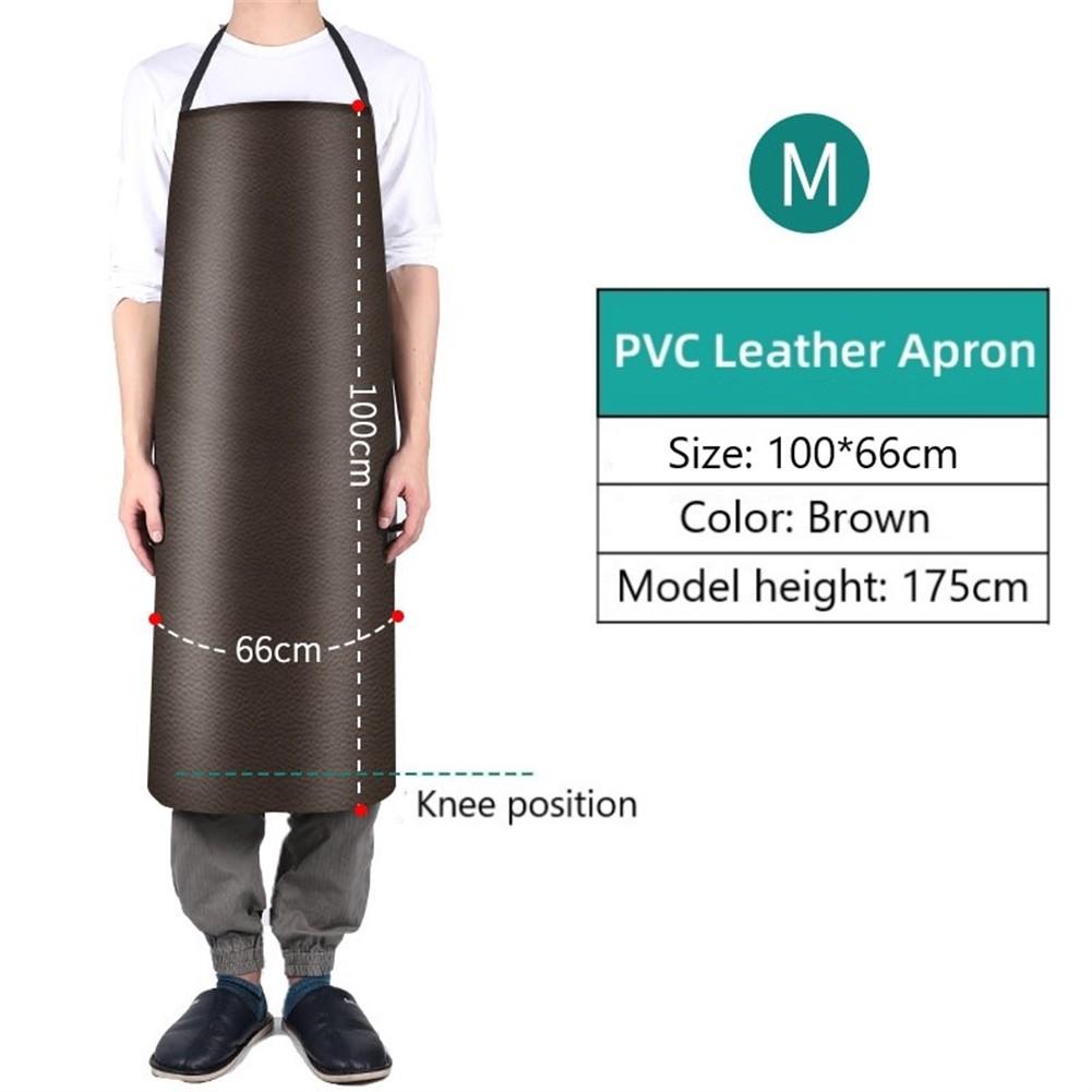 Oilproof Kitchen Apron PVC Leather Waterproof Black Comfortable