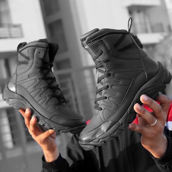 Bacca Bucci FLAME Original 7-Eye Moto Inspired Mild Water Proof High Top Ankle Snow Boots for Men