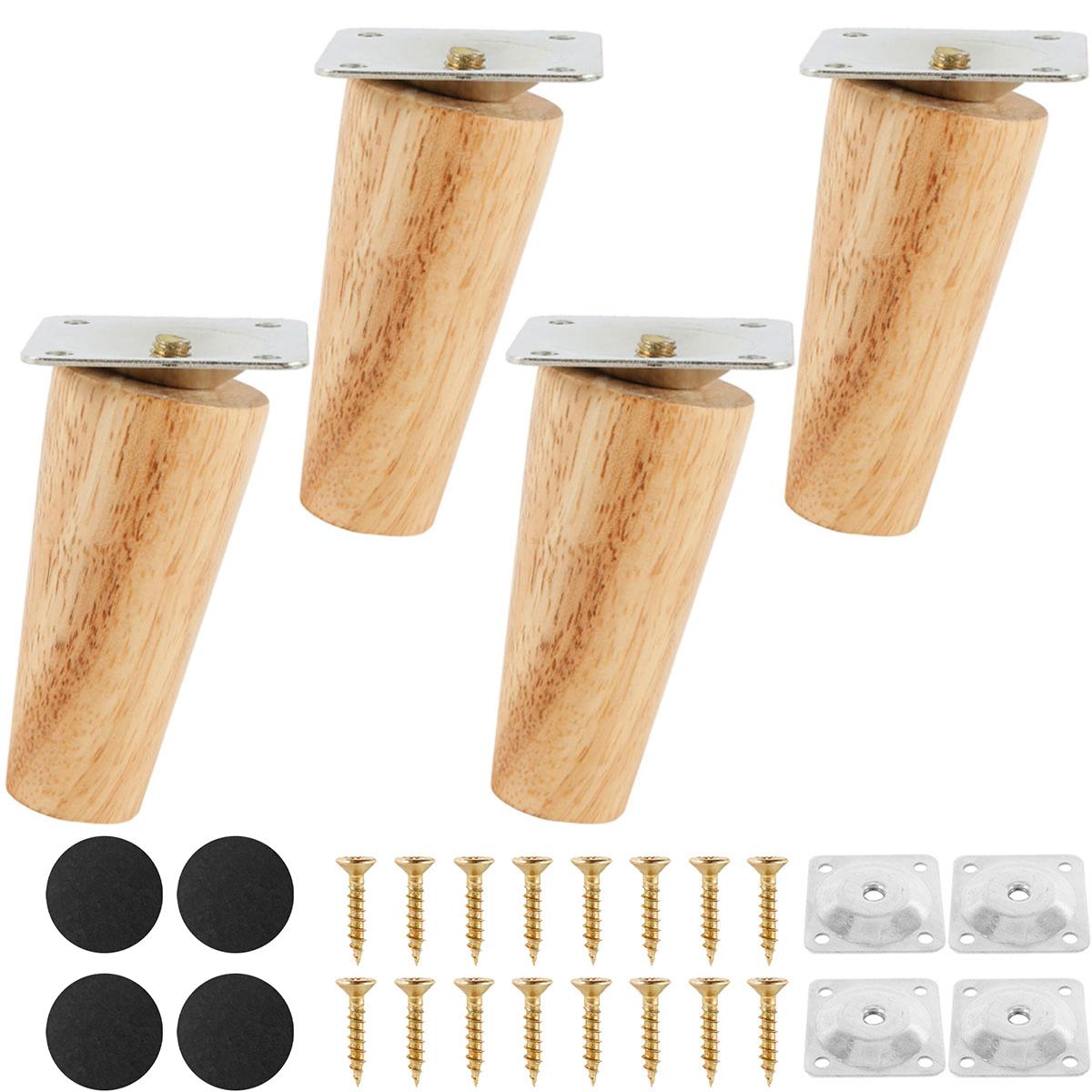

4/8Pcs Furniture Legs Wooden Solid Feet Oblique/Straight Table Non-slip Chair Sofa Fittings Equipment Support Leg Funiture Parts 4PCS