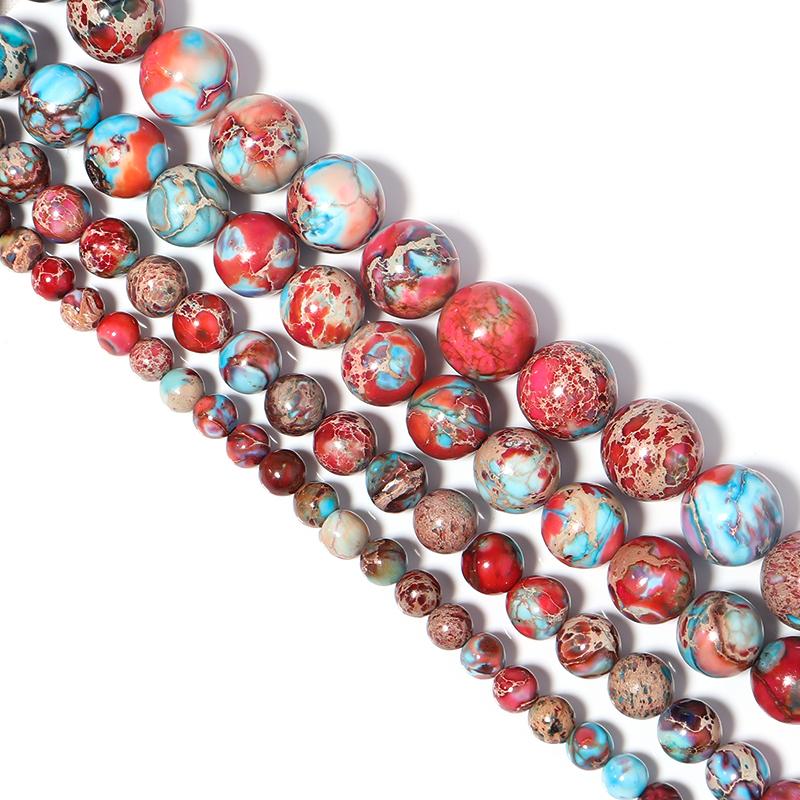 6/8/10mm Emperor Stone Beads For Jewelry Making Loose Spacer Round Imperial Beads DIY Bracelet Necklace Jewelry Charms Crafts