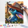 Disney Cowboy Stitch animation digital oil painting diy handpainted coloring painting home decoration art supplies craft wall decor kit