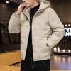Men's Down Jacket Winter Fashion Casual All-match Youth Warm Short Hooded Solid Color White Duck Down Jacket