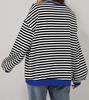 2026 Spring Striped Floral Round Neck Long Sleeve Color Block Hoodie