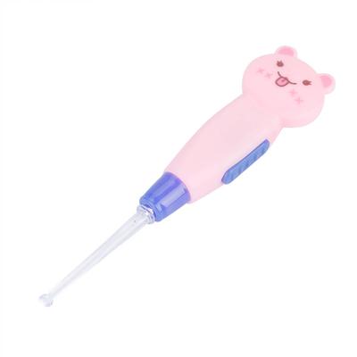 Lindo Dibujo Animado Linterna LED Flash Earpick Removedor de Cerumen con Cuchara Pinzas Herramienta Limpiadora (Gato Rosa)