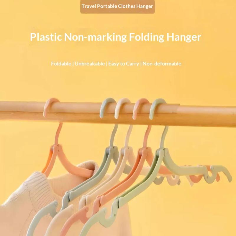 1/5 Pcs Portable Folding Clothes Hangers Non Slip Design Durable Material Perfect For Travel Business Trips Camping