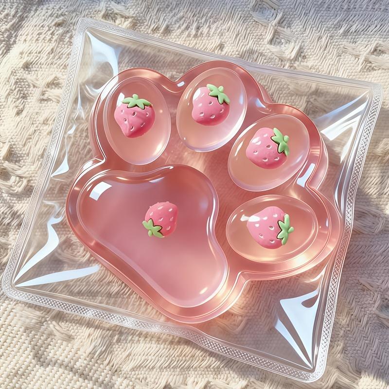 Mini Aardbei Squishy Speelgoed Kat Vorm Transparante Verpakking Jelly Knijp Fidget Speelgoed Fruit Vorm Stressverlichting Zak Sensorisch Kinderen