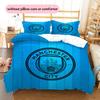 Man City2 Pattern Bedding Quilt Set  Home Decoration  Gift (1 * duvet cover + 2 * pillowcase  without core)