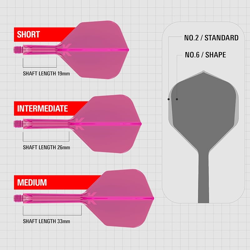 TARGET K-FLEX FLIGHT NEON SHAPE/NO6 (Neon Color Shape) (Pink, 26mm)
