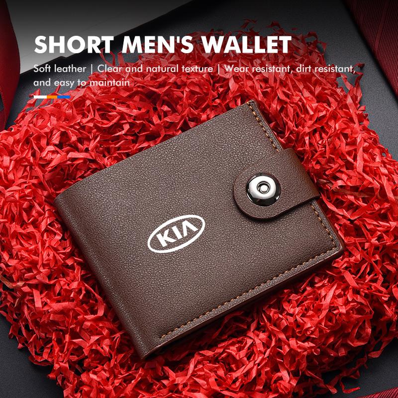 PODV6 For KIA Retro Casual Men Wallets Small Card Holder Clutch Storage Accessories Rio K5 K2 Sportage Ceed Sorento Picanto Stinger