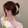 Elegant Chinese Rose & Lily Hair Claw Clip - Vintage Style for Women