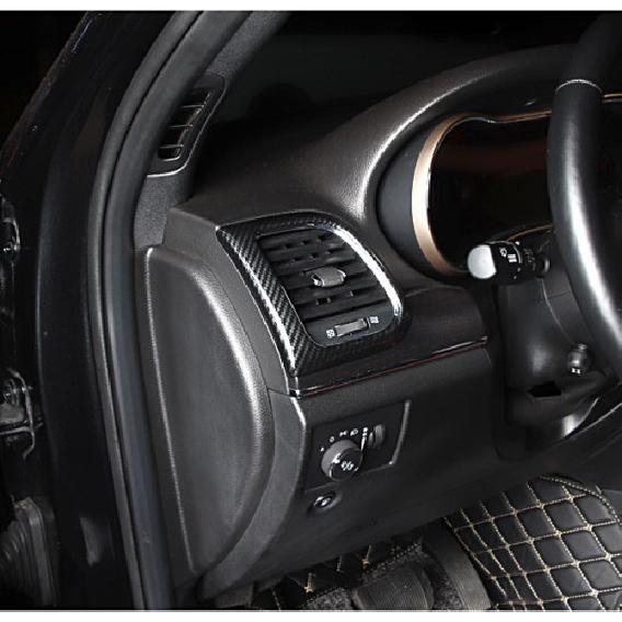 Carbon Fiber Dashboard Air Vent Outlet Cover Trim For Jeep Grand Cherokee 11-20