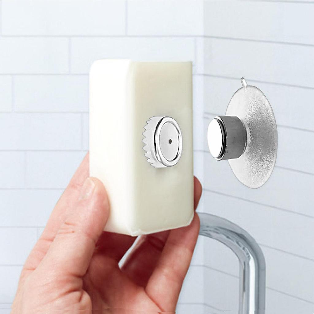 Magnetic Suction Cup Soap Hanger Wall Mounted Soap Rack With Strong Magnet Removable Hanging Soap Holder For Bathroom And Shower