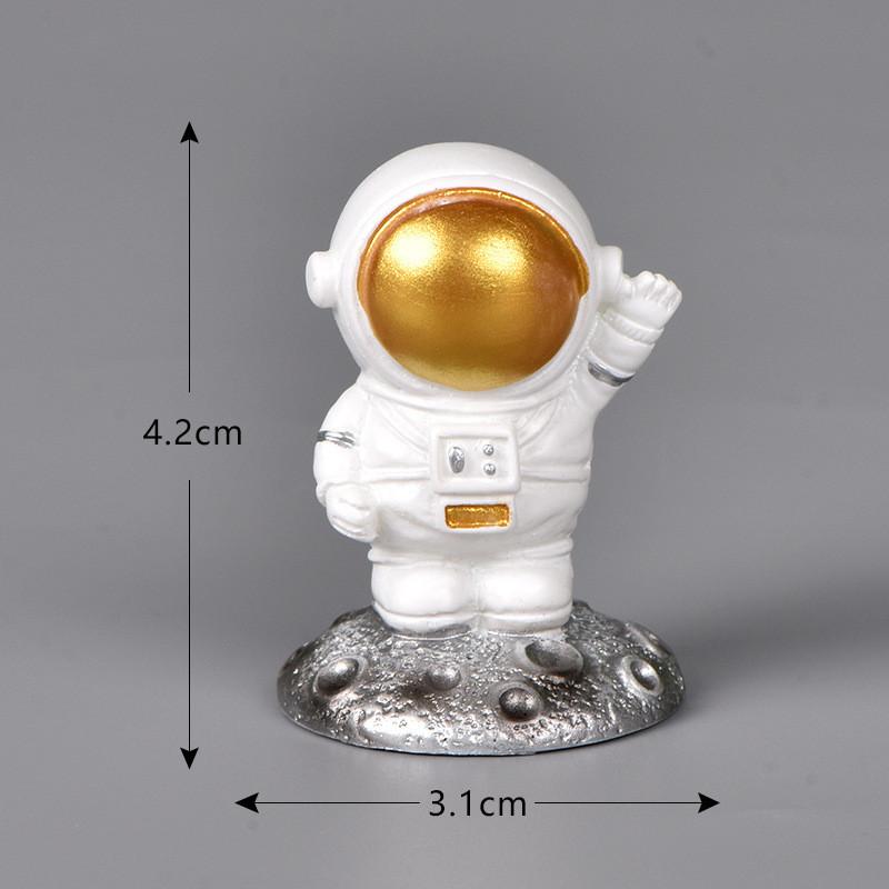 Cute Resin Astronaut Figurine Unique Home Decor Space Theme Cake Topper Accessory