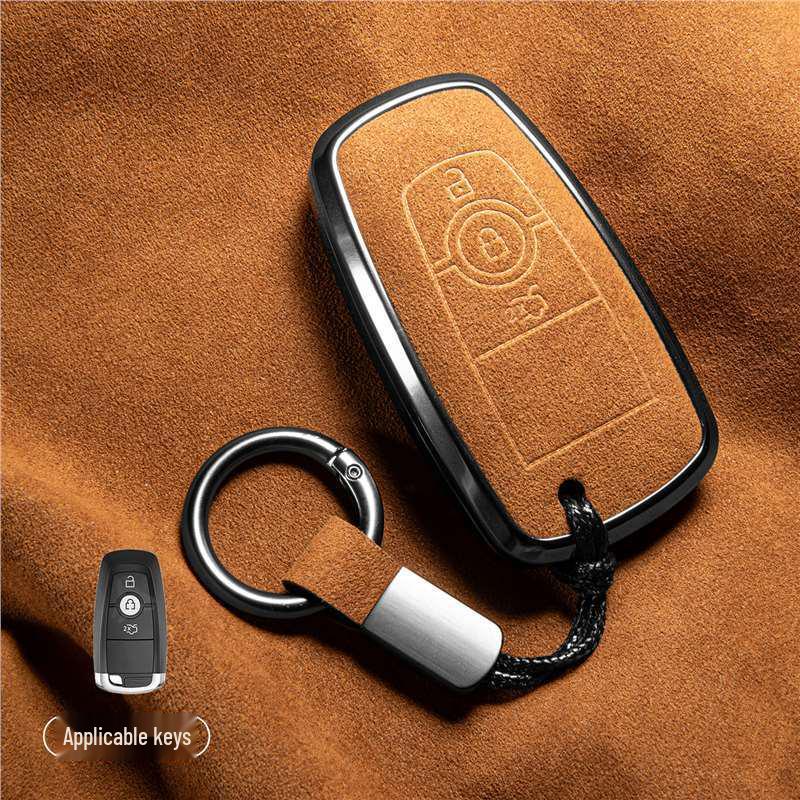 Luxury Suede Key Covers for Ford Explorer ST, Escape, Edge, 4WD, Mondeo, and EVOS