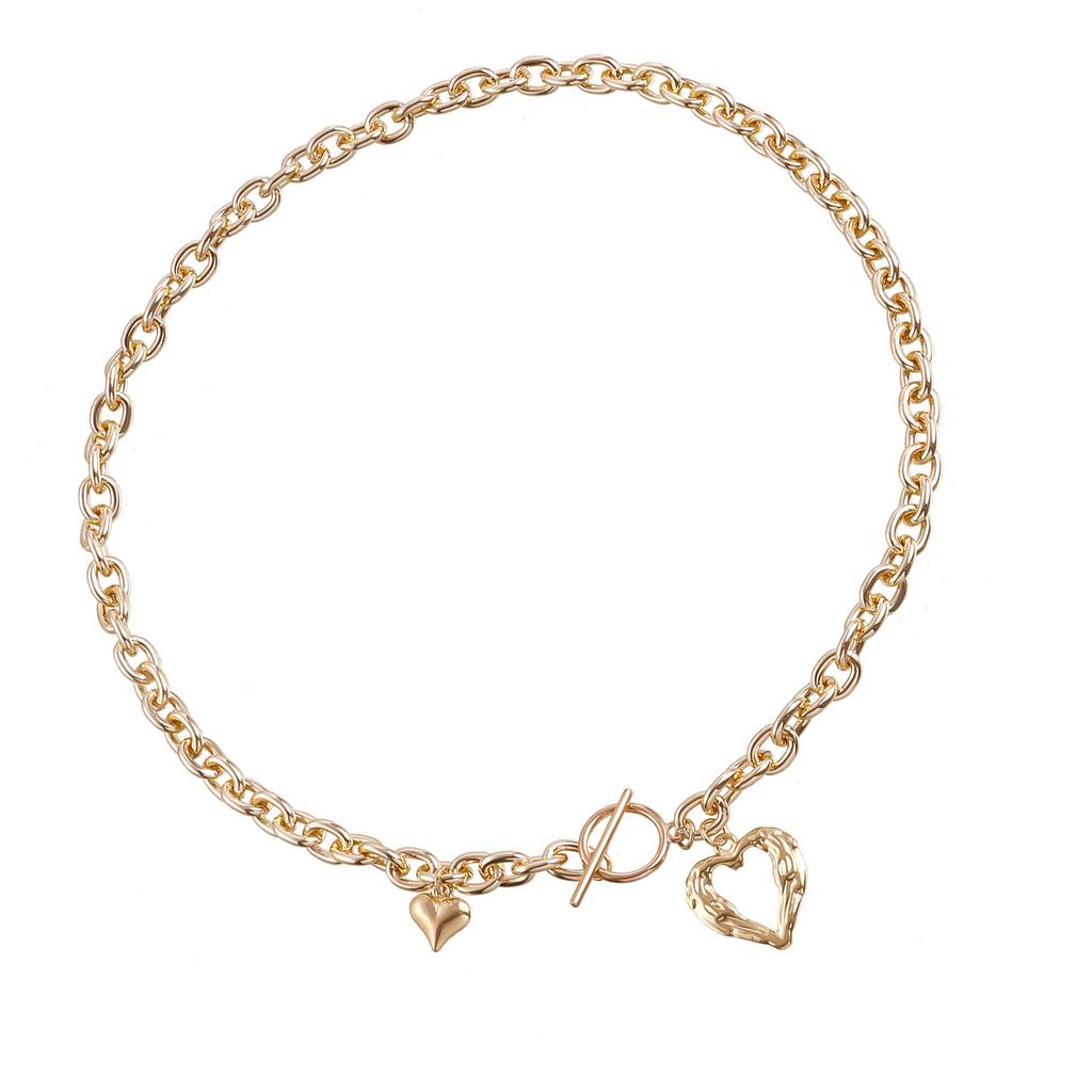 Sophisticated Heart Pendant Necklace Trendy Gold or Silver Plated Heart Necklace Jewelry for Young Women Fashionistas