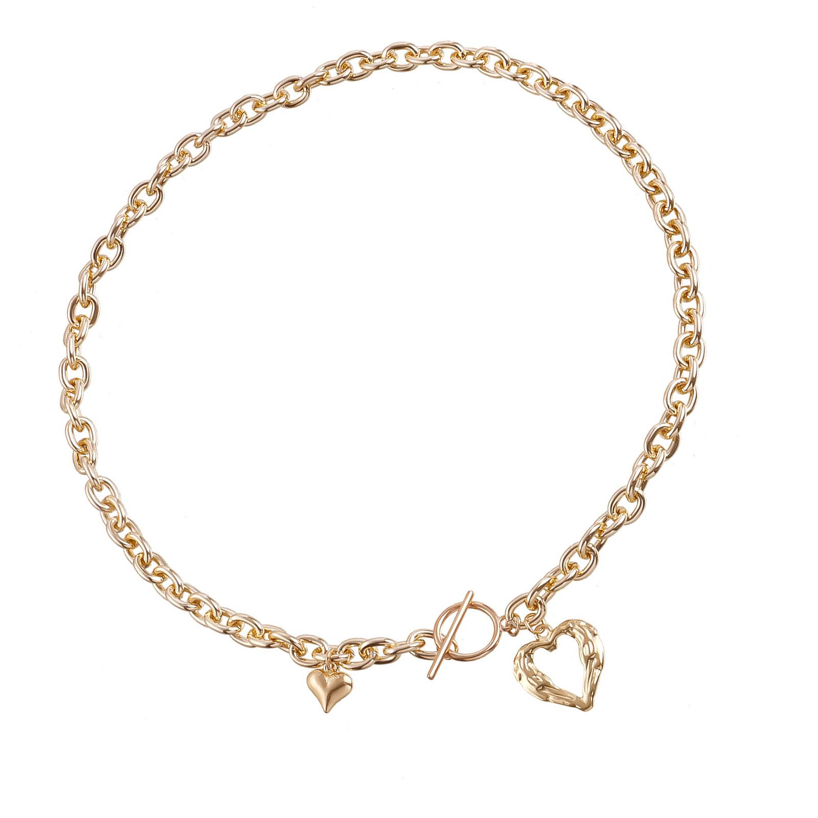 

Изысканное ожерелье с подвеской в виде сердца, модное ожерелье с сердцем с золотым или серебряным покрытием, ювелирное изделие для молодых женщин-модниц золотой