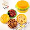 Hamburger Lunch Box Double Tier Cute Burger Bento Lunchbox Microwave Food Container Fork Tableware Set Owl Compartment