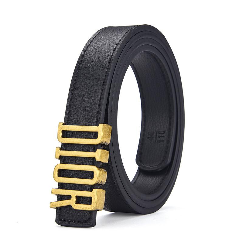 Women's Korean Style Leather Belt with Letter Buckle - Minimalist Fashion Belt for Skirts and Pants