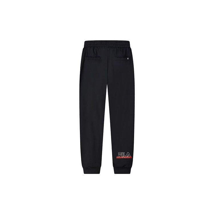 Fila X Mihara Yasuhiro Co-Branded Logo Print Drawstring Jogger Knit Sports Pants Men Bottoms Black F11M123603F-BK