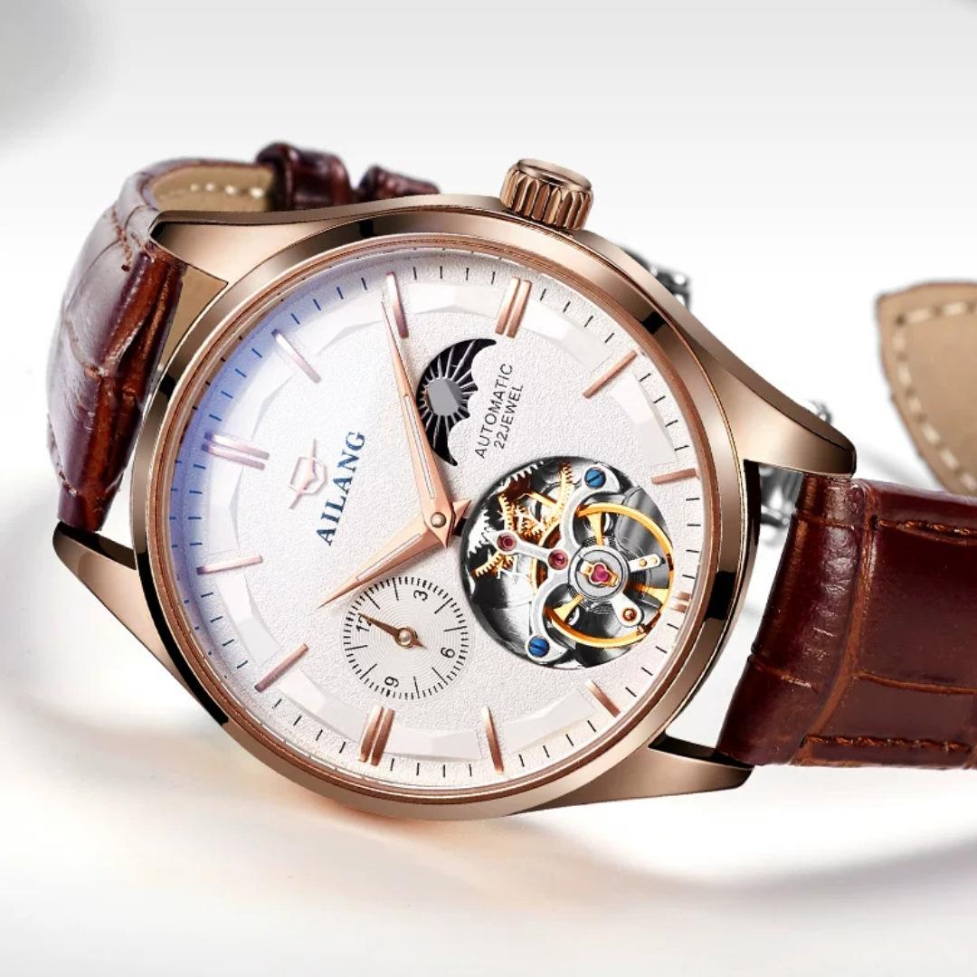

AILANG Новые механические часы, полностью автоматические мужские часы с маховиком, модные мужские часы, водонепроницаемые