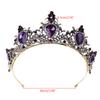 Glow Fashion for Rhinestone Stone Headband Luxury Purple Vintage Crown for Festi