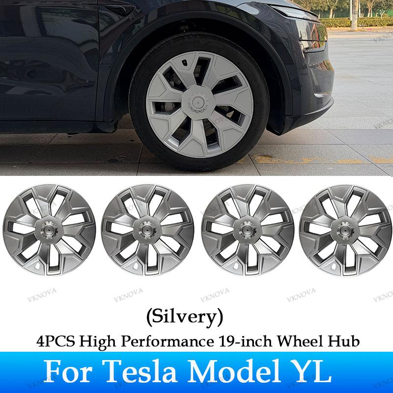 For Tesla Model YL Launch 2026 + 4PCS Hub Cap Car Replacement Wheel Cap 19 Inch Performance Automobile Hubcap Cover Accessories