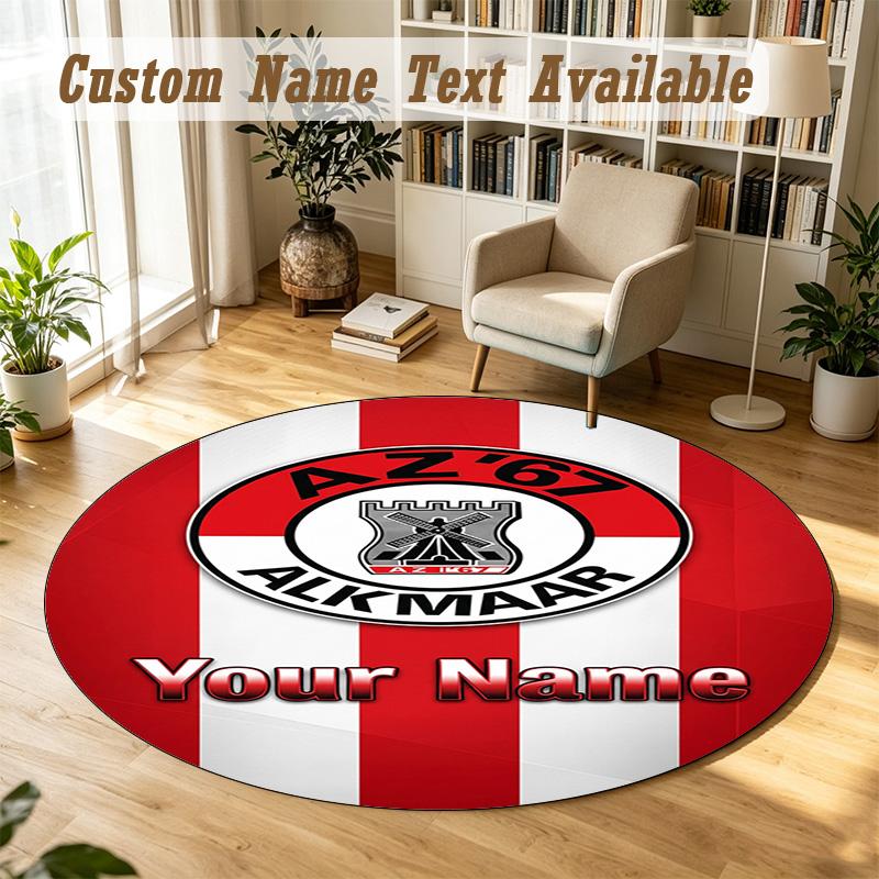 Round Rug Custom NameAZ Alkmaar Pattern Non Slip Carpet Home Floor Decor