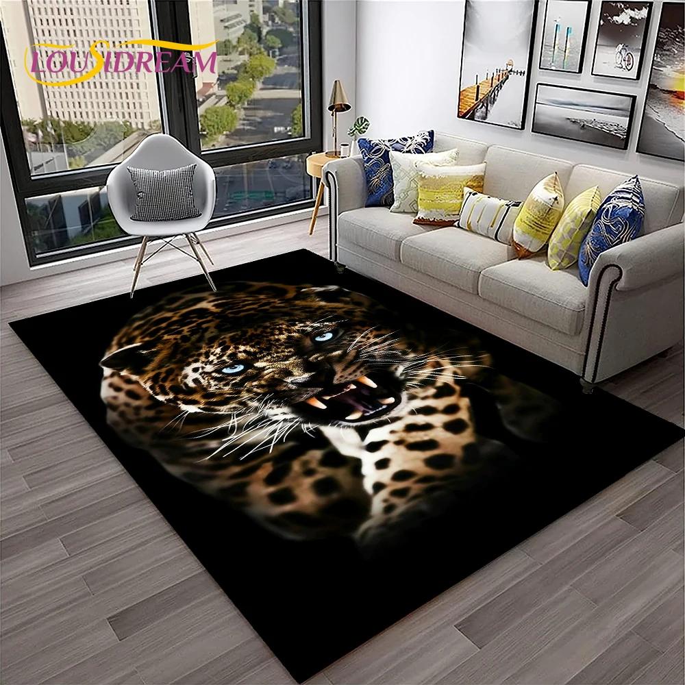 Beast Leopard Cheetah Cartoon Animal Carpet Rug for Home Living Room Bedroom Sofa Doormat Decor,kids Area Rug Non-slip Floor Mat
