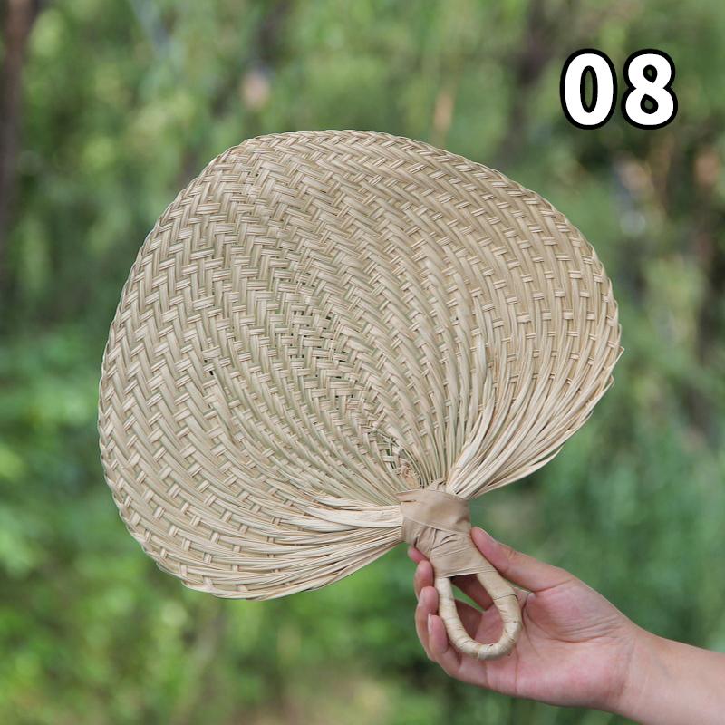 

Palm Leaf Woven Fan Chinese Style Handmade Straw Dance Fan Classical Dancing Performance Props Mosquito Repellent Hand Fans