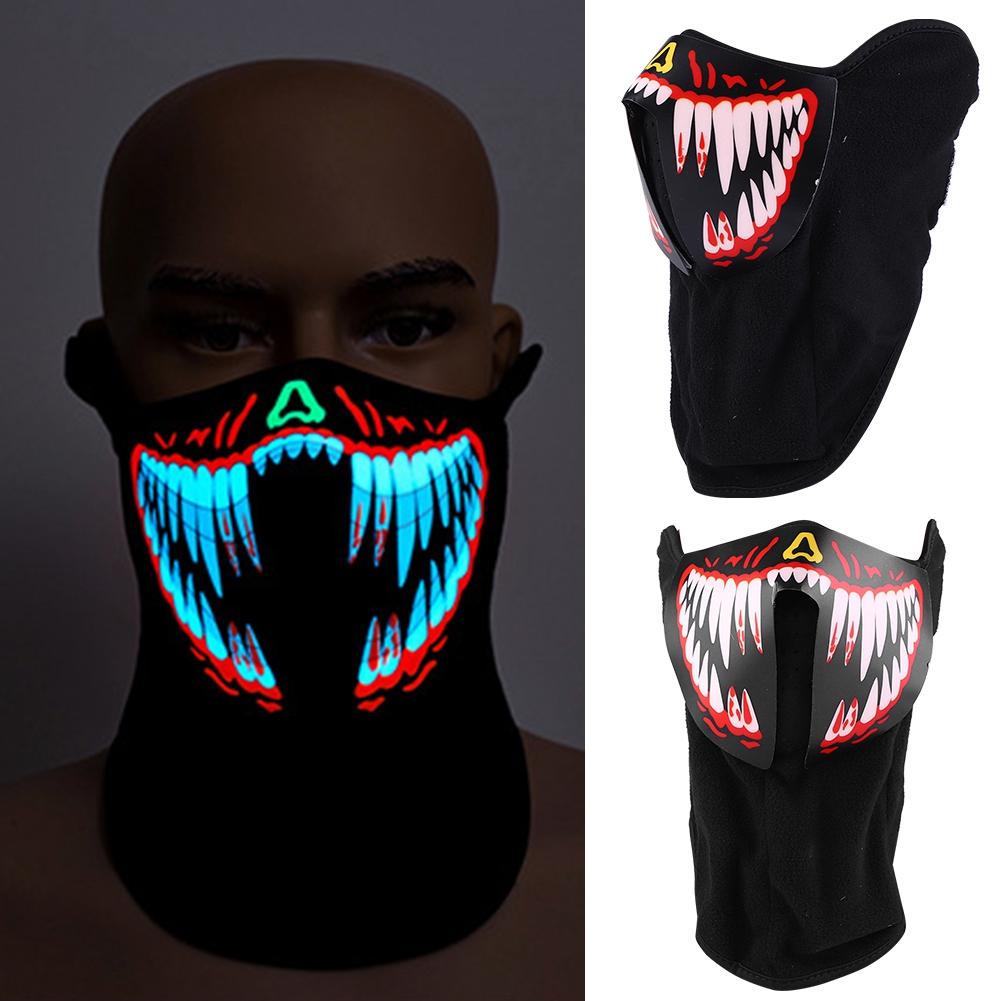 

Светодиодные Большие Маски Ужаса Активируемые Голосом Музыкальная Маска Фестиваль Вечеринка Танцы(красный)