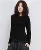Deumakeu Unbalanced Slim Fit Long-Sleeve T-Shirt Black