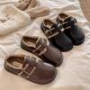 Pantoffeln mit dicker Sohle und Fleecefutter, Neuer Stil für Herbst und Winter, Baggy Baumwollschuhe für Damen