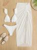 2024 European-American Bikini Three-Piece Set: Sunscreen Mesh Skirt Vacation Swimsuit