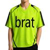 T-shirt da uomo a maniche corte larghe con scollo a V Charli Xcx Brat Jersey Unisex Streetwear Design Morbido Stampa 3D Merch Moda Casual Tee